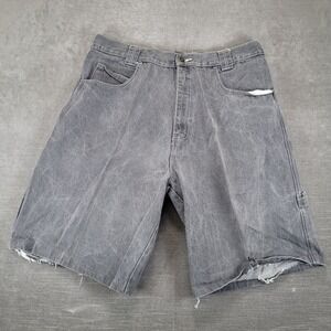 Nono Y2K Baggy Mens Gray Carpenter Jean Shorts Size 40 Regular‎ Distressed